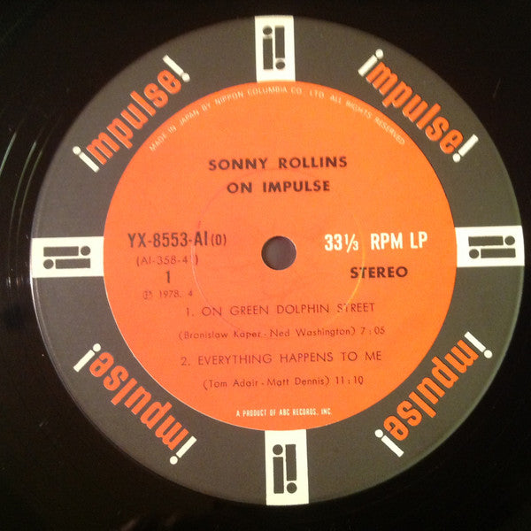 Sonny Rollins - On Impulse! (Vinyl, LP, Album, Reissue, Stereo) Very Good Plus (VG+) / Very Good Plus (VG+)