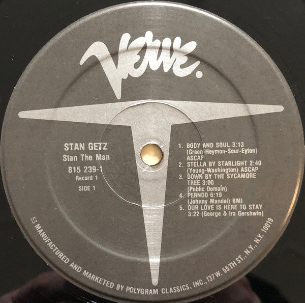 Stan Getz - Stan The Man (2xVinyl, LP, Compilation) Very Good Plus (VG+) / Very Good (VG)