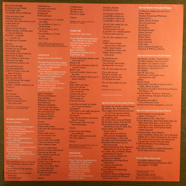 Pointer Sisters - Contact (Vinyl, LP, Album) Very Good Plus (VG+) / Very Good Plus (VG+)