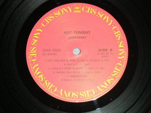 Lionheart (4) - Hot Tonight (Vinyl, LP, Album, Limited Edition)