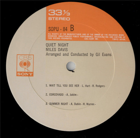 Miles Davis - Quiet Nights (Vinyl, LP, Album, Reissue)