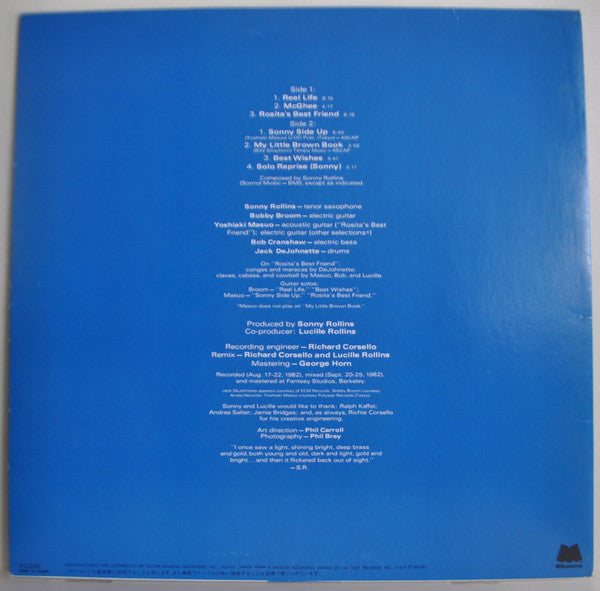 Sonny Rollins - Reel Life (Vinyl, LP, Album) Very Good Plus (VG+) / Very Good Plus (VG+)