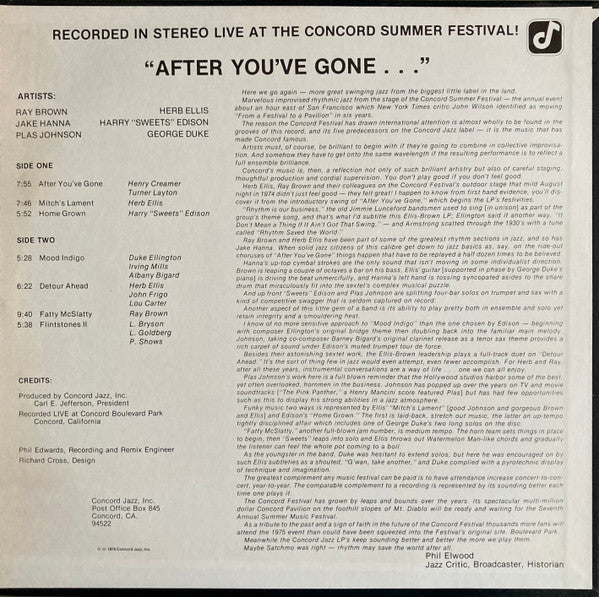 Herb Ellis - After You've Gone (Vinyl, Album, LP) Very Good (VG) / Very Good Plus (VG+)