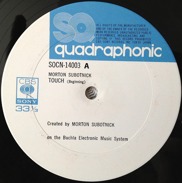 Morton Subotnick - Touch (Vinyl, LP, Album, Quadraphonic) Very Good Plus (VG+) / Very Good Plus (VG+)