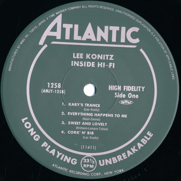Lee Konitz - Inside Hi-Fi (Vinyl, LP, Album, Limited Edition, Reissue, Stereo) Good Plus (G+) / Very Good Plus (VG+)
