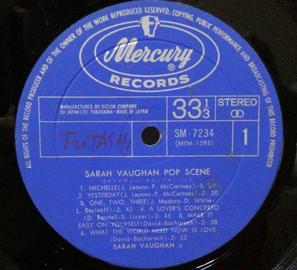 Sarah Vaughan - Pop Scene (Vinyl, LP) Very Good (VG) / Very Good (VG)