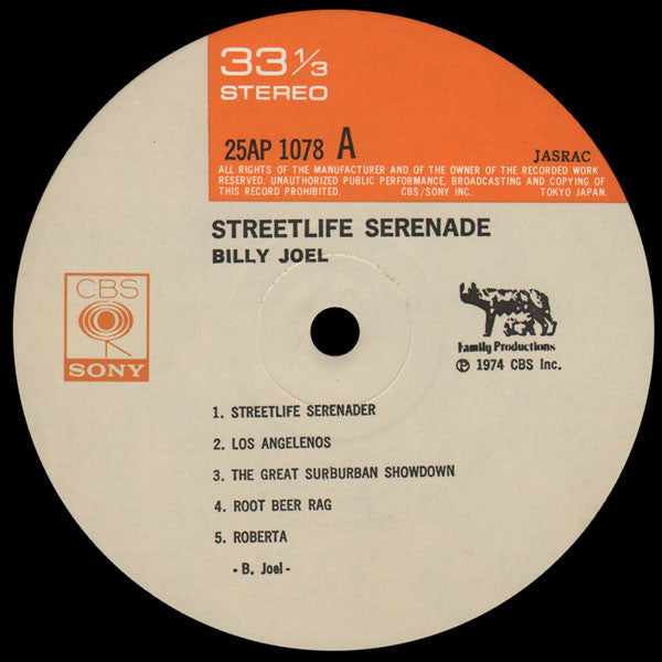 Billy Joel - Streetlife Serenade (Vinyl, LP, Album, Reissue, Stereo)