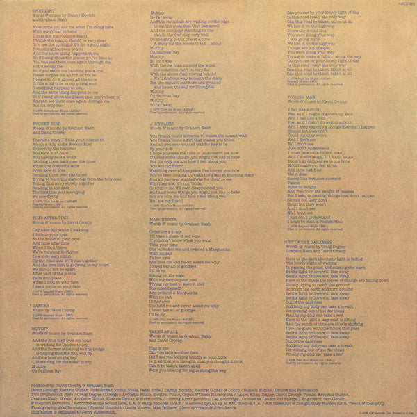 Crosby & Nash - Whistling Down The Wire (Vinyl, LP, Album, Stereo) Very Good Plus (VG+) / Very Good (VG)