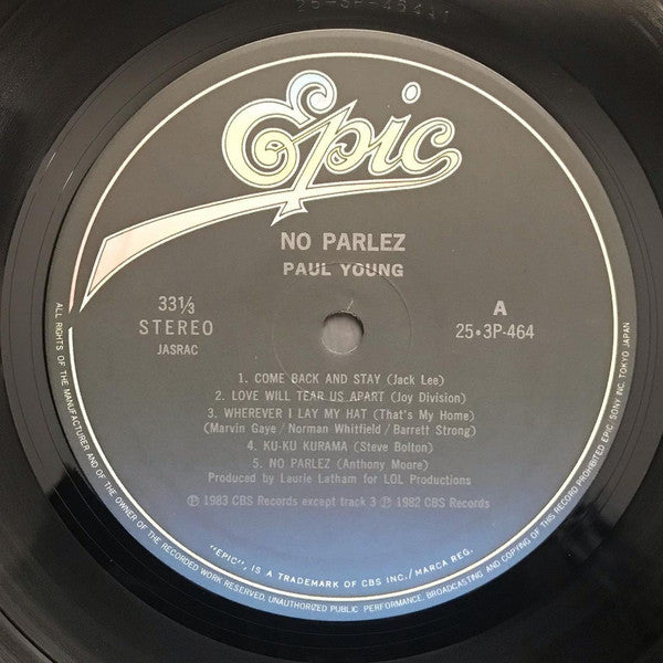 Paul Young - No Parlez (Vinyl, LP, Album) Very Good Plus (VG+) / Very Good (VG)