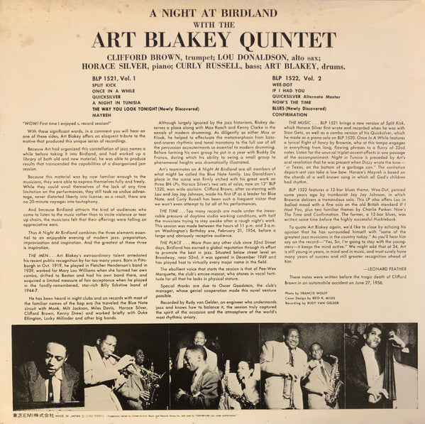 Art Blakey Quintet - A Night At Birdland, Volume 1 (Vinyl, LP, Comp...