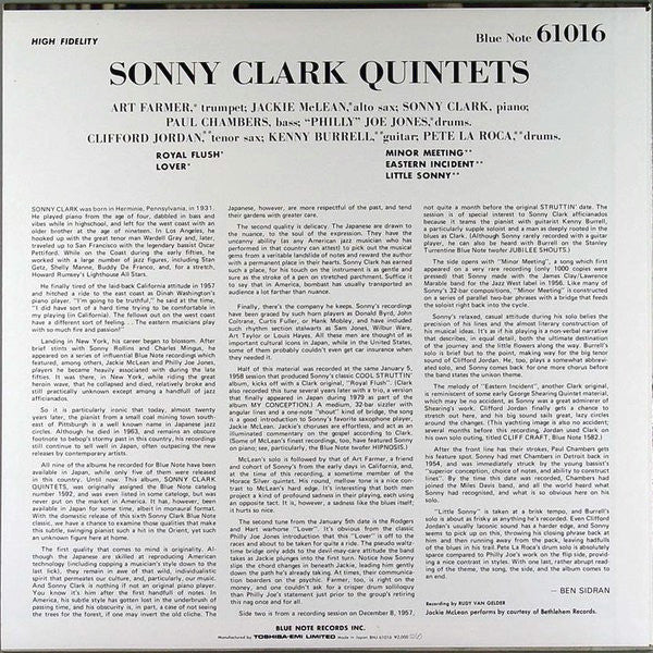 Sonny Clark - Quintets (Vinyl, LP, Album, Limited Edition, Reissue, Mono) Near Mint (NM or M-) / Very Good Plus (VG+)