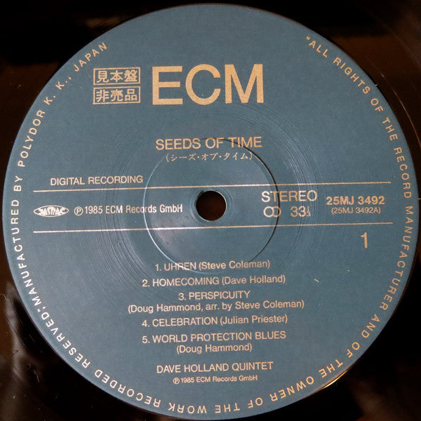 Dave Holland Quintet - Seeds Of Time (Vinyl, LP, Album, Promo) Near Mint (NM or M-) / Very Good Plus (VG+)