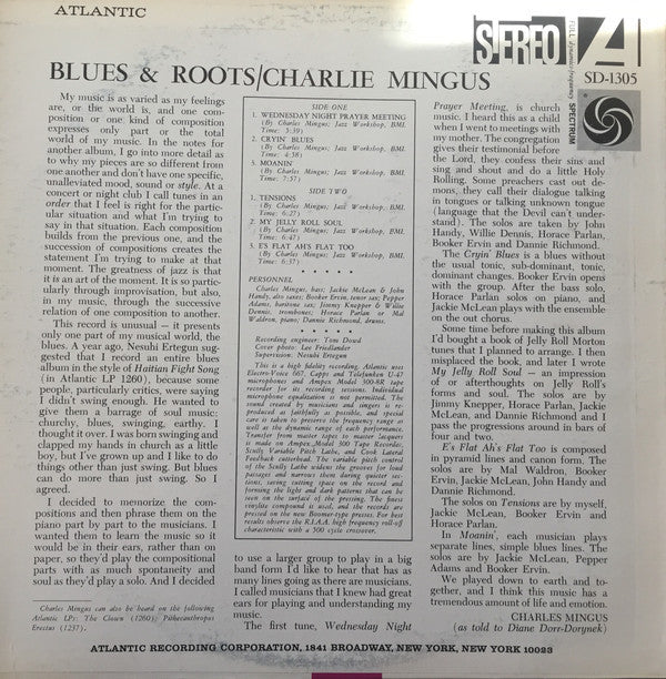 Charles Mingus - Blues & Roots (Vinyl, LP, Album, Reissue) Near Mint (NM or M-) / Very Good (VG)