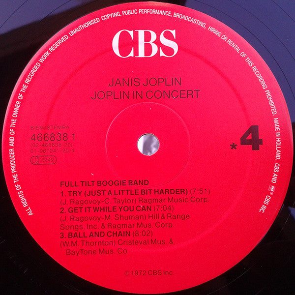 Janis Joplin - In Concert (2xVinyl, LP, Reissue) Very Good (VG) / Very Good Plus (VG+)