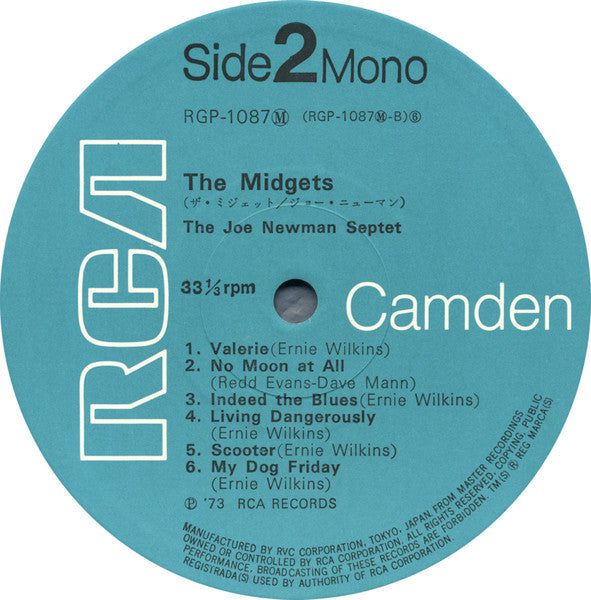 The Joe Newman Septet - The Midgets (Vinyl, LP, Album, Reissue, Mono) Near Mint (NM or M-) / Very Good (VG)