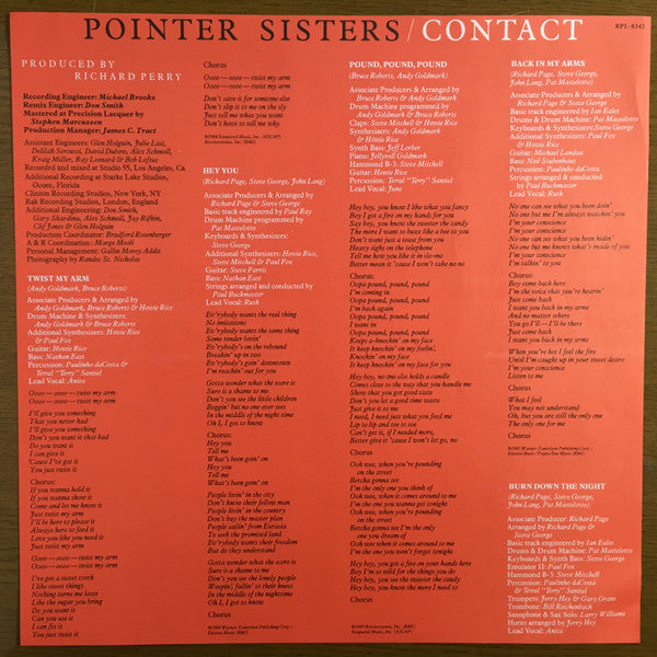 Pointer Sisters - Contact (Vinyl, LP, Album) Very Good Plus (VG+) / Very Good Plus (VG+)