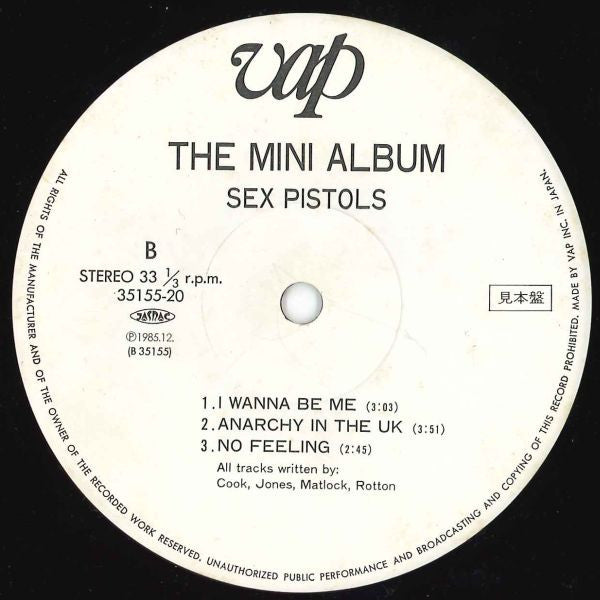 Sex Pistols - The Mini Album (Vinyl, LP, Mini-Album, Promo) Near Mint (NM or M-) / Near Mint (NM or M-)
