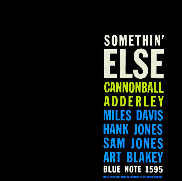 Cannonball Adderley - Somethin' Else = Somethin' Else (Vinyl, LP, Album, Limited Edition, Reissue, Stereo) Very Good Plus (VG+) / Very Good (VG)