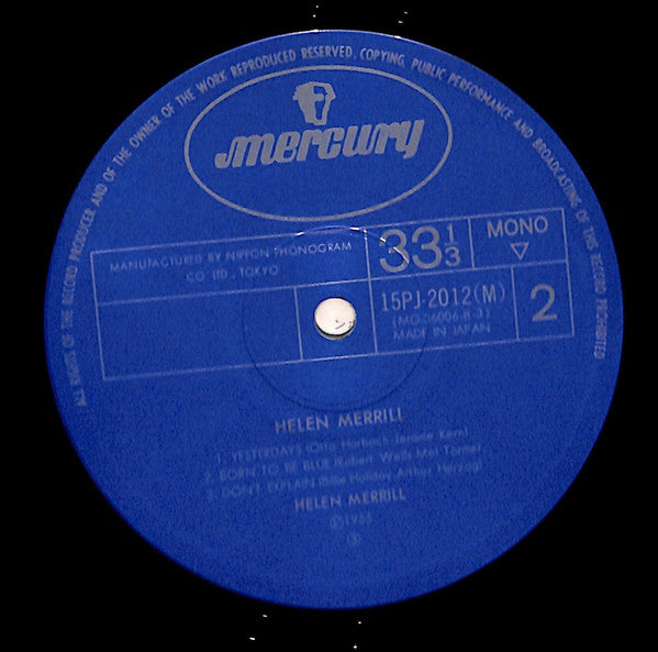 Helen Merrill - Helen Merrill (Vinyl, LP, Album, Reissue, Mono)