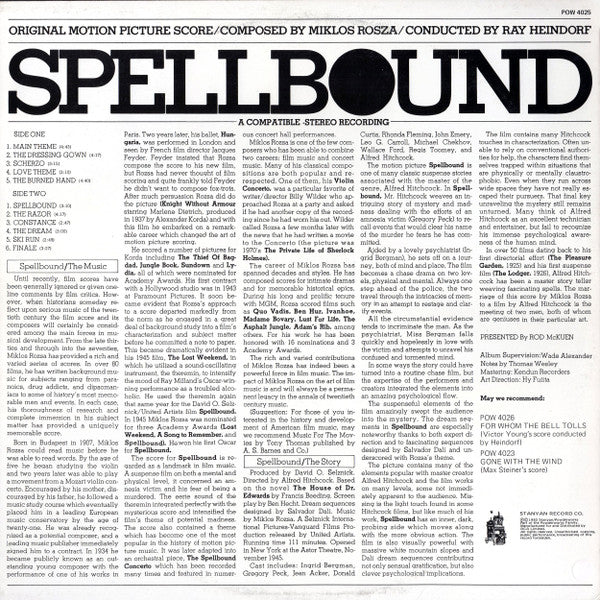 Miklós Rózsa - Spellbound (Original Motion Picture Score) (Vinyl, LP, Album) Near Mint (NM or M-) / Very Good Plus (VG+)