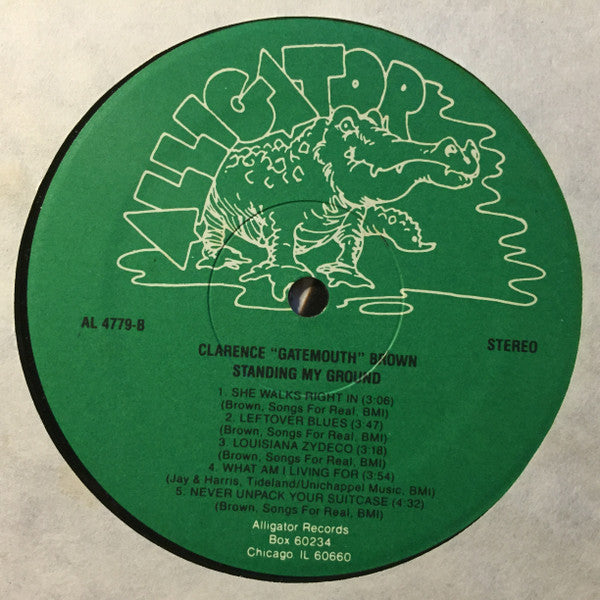 Clarence "Gatemouth" Brown - Standing My Ground (Vinyl, LP, Album, Stereo) Very Good Plus (VG+) / Very Good Plus (VG+)