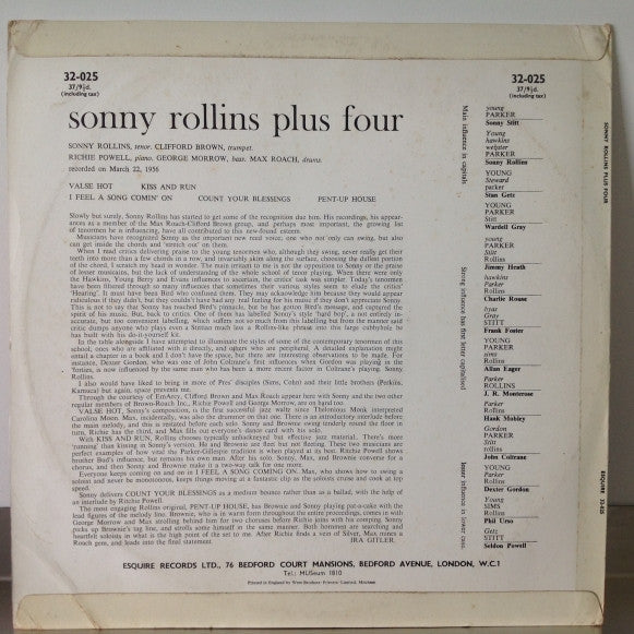 Sonny Rollins - Plus 4 (Vinyl, LP, Album) Good Plus (G+) / Good Plus (G+)