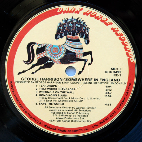 George Harrison - Somewhere In England (Vinyl, LP, Album, Stereo)