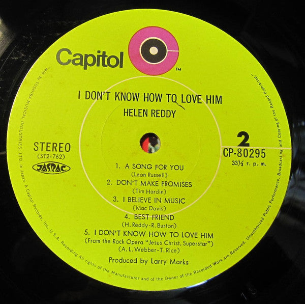 Helen Reddy - I Don't Know How To Love Him (Vinyl, LP, Album, Reissue) Very Good Plus (VG+) / Very Good Plus (VG+)