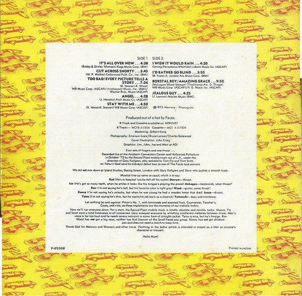 Rod Stewart - Live Coast To Coast - Overture And Beginners (Vinyl, LP, Album, Limited Edition, Reissue) Very Good Plus (VG+) / Very Good Plus (VG+)