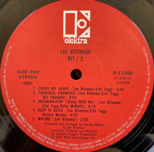 Lee Ritenour - Rit/2 (Vinyl, LP, Album, Stereo) Very Good Plus (VG+) / Very Good Plus (VG+)