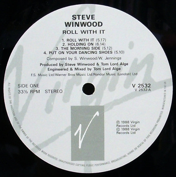 Steve Winwood - Roll With It (Vinyl, LP, Album, Stereo) Very Good Plus (VG+) / Very Good Plus (VG+)