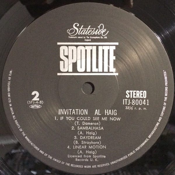 Al Haig Trio - Invitation (Vinyl, LP, Album)
