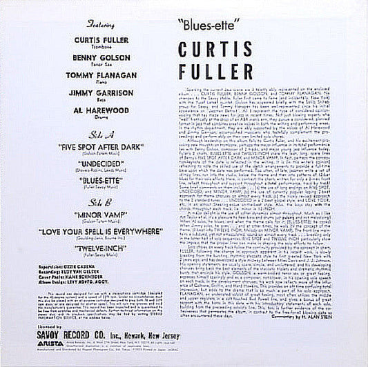 Curtis Fuller - Blues-ette (Vinyl, LP, Album, Reissue) Near Mint (NM or M-) / Very Good (VG)
