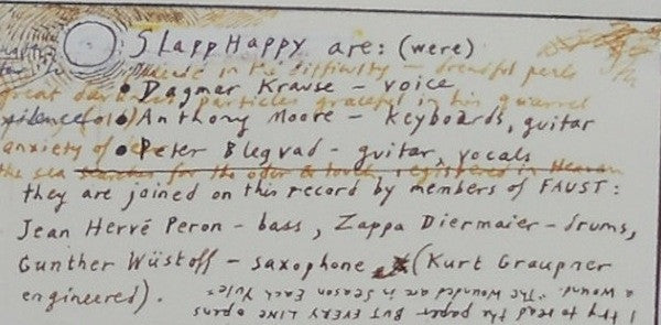 Slapp Happy - Acnalbasac Noom (Vinyl, LP, Album, Reissue) Very Good (VG) / Very Good Plus (VG+)