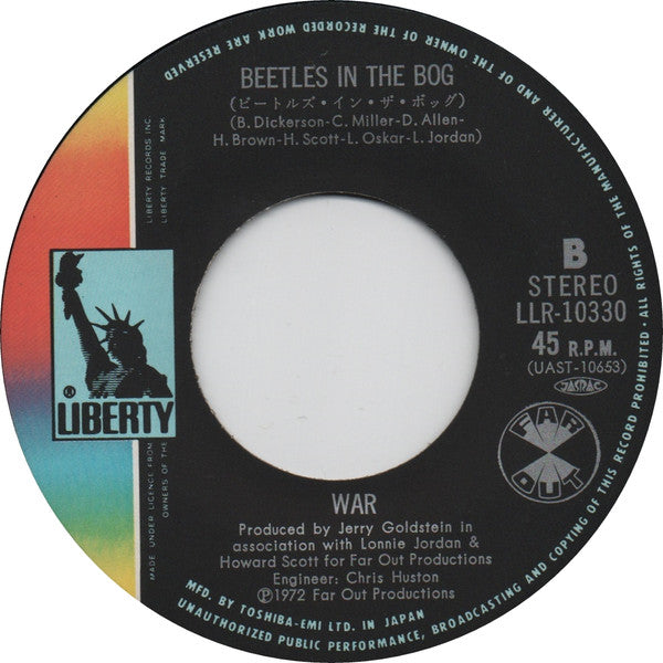 War - Cisco Kid / Beetles In The Bog (Vinyl, 7", 45 RPM, Single) Near Mint (NM or M-) / Very Good Plus (VG+)