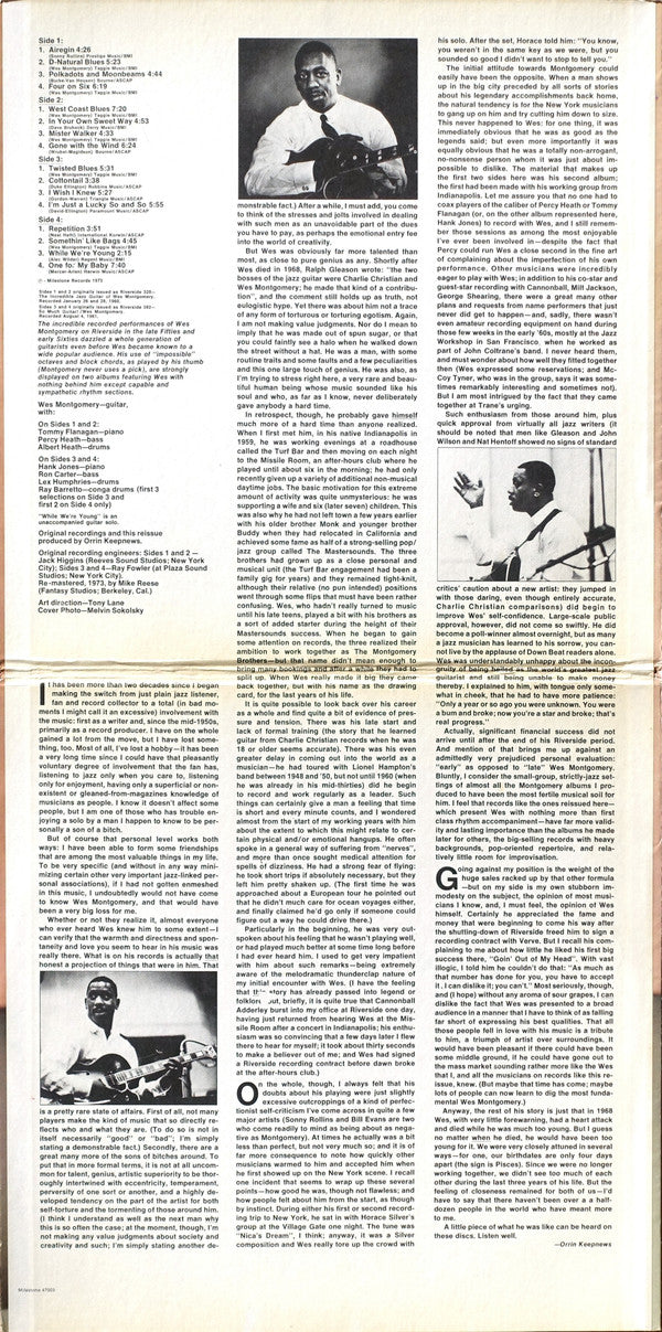 Wes Montgomery - While We're Young (2xVinyl, LP, Album, Compilation) Very Good Plus (VG+) / Very Good (VG)