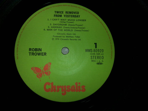 Robin Trower - Twice Removed From Yesterday (Vinyl, LP, Album, Reissue) Very Good Plus (VG+) / Very Good (VG)