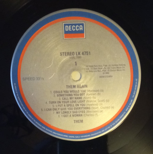 Them (3) - Again (Vinyl, LP, Album, Reissue) Very Good Plus (VG+) / Very Good Plus (VG+)