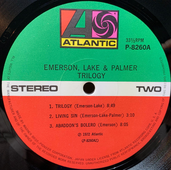 Emerson, Lake & Palmer - Trilogy (Vinyl, LP, Album, Stereo)