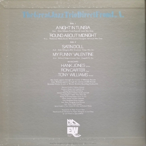 The Great Jazz Trio - The Great Jazz Trio Direct From L.A. (Vinyl, ...