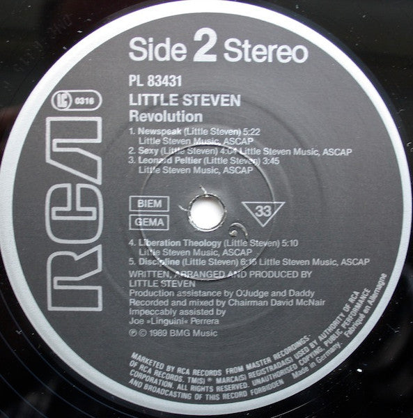 Little Steven - Revolution (Vinyl, LP, Album, Stereo) Very Good (VG) / Very Good Plus (VG+)