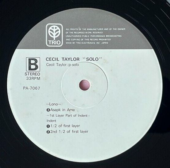 Cecil Taylor - Solo (Vinyl, LP, Album)
