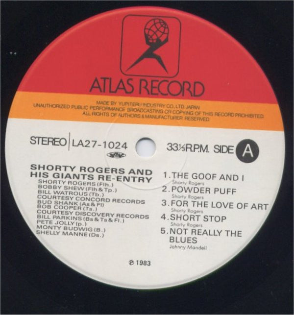 Shorty Rogers And His Giants - Re-Entry (Vinyl, LP, Album)
