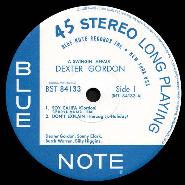 Dexter Gordon - A Swingin' Affair (2xVinyl, LP, 45 RPM, Album, Limited Edition, Numbered, Reissue, Remastered, Stereo) Very Good (VG) / Very Good Plus (VG+)