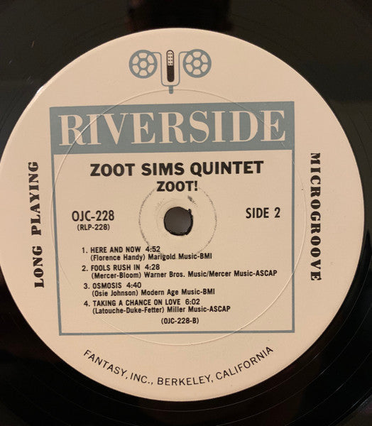 The Zoot Sims Quintet - Zoot! (Vinyl, LP, Album, Reissue)
