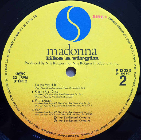 Madonna - Like A Virgin (Vinyl, LP, Album, Reissue)