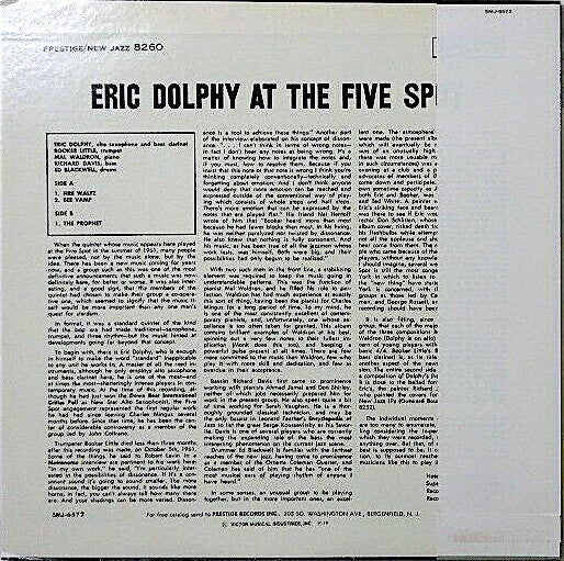 Eric Dolphy - At The Five Spot, Volume I. (Vinyl, LP, Album, Stereo...