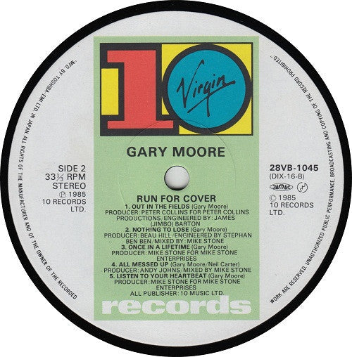 Gary Moore - Run For Cover (Vinyl, LP, Album)