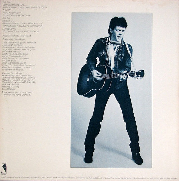Steve Forbert - Alive On Arrival (Vinyl, LP, Album, Stereo) Very Good Plus (VG+) / Very Good Plus (VG+)