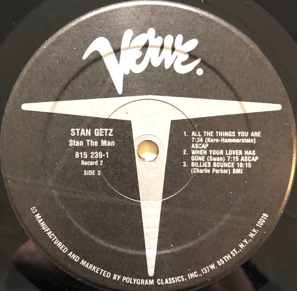Stan Getz - Stan The Man (2xVinyl, LP, Compilation) Very Good Plus (VG+) / Very Good (VG)
